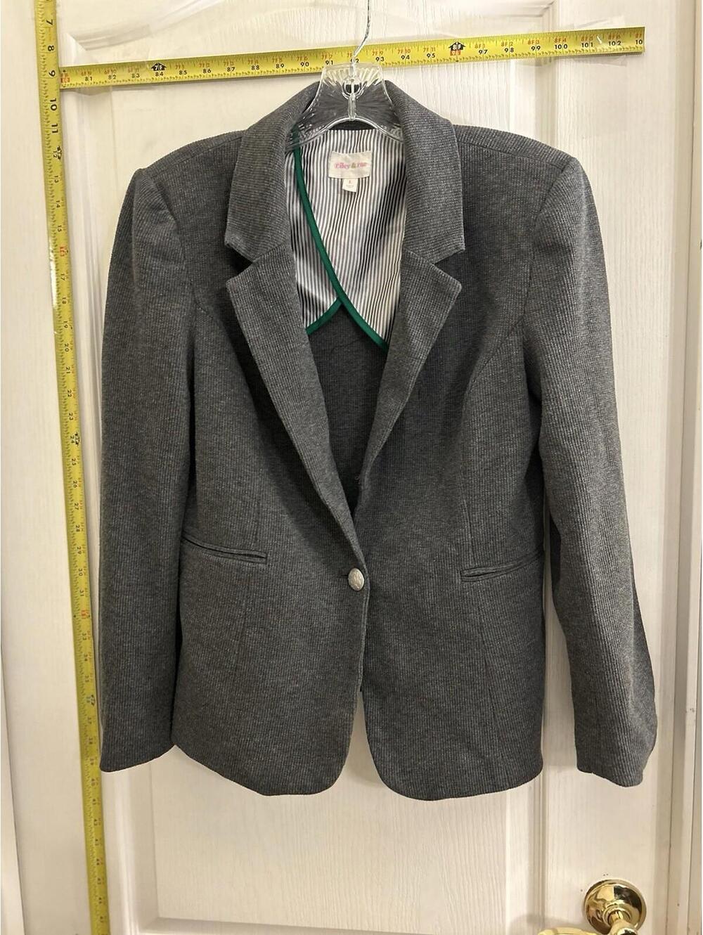 Riley & Rae Gray Sweater Blazer Size L Vintage